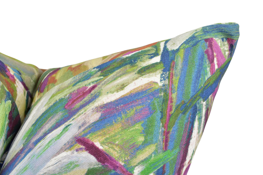 Prestigious - Palmyra - Jewel - Tropical Jungle Plant Designer Cushion - Colourful Monstera Botanical Pillow Cover - Arty Dopamine Decor.