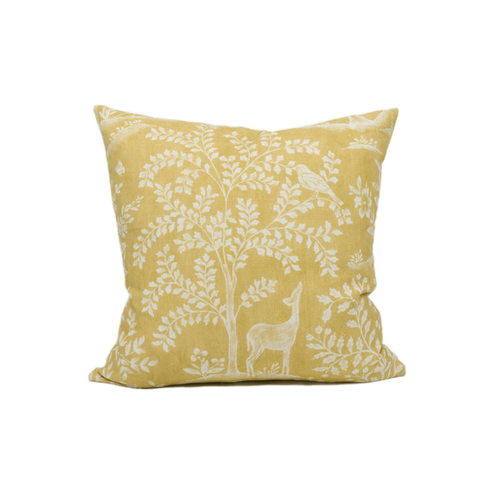 Nina Campbell - Foret - Ochre 1 - Enchanting Green Woodland Wildlife Scenes Cushion Cover - Handmade Throw Pillow - Designer Home Décor.