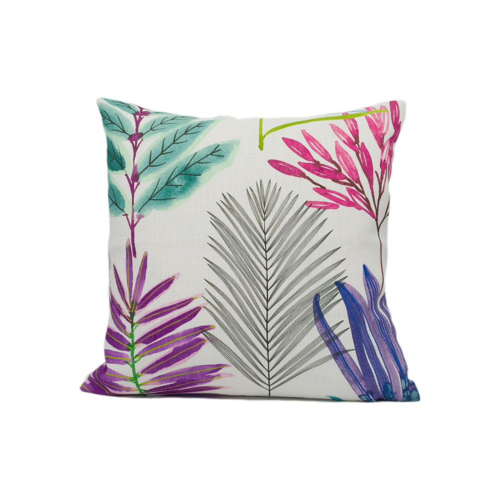 Harlequin - Yasuni - Cerise / Lagoon - Bright Colourful Painterly Foliage Floral Cushion Cover - Handmade Throw Pillow - Designer Home Décor.