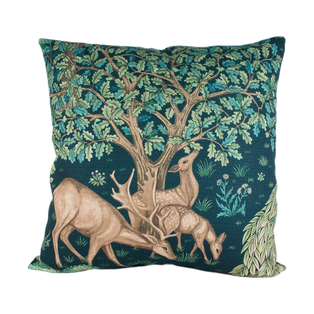 William Morris - The Brook Tapestry - Blue - Classic English Medieval Tapestry Designer Cushion Cover - Luxury Throw Pillow - Handmade Home.