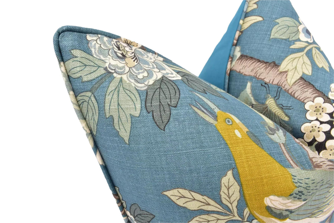 GP &amp; J Baker – Hydrangea Bird Teal – Heritage Botanical Statement