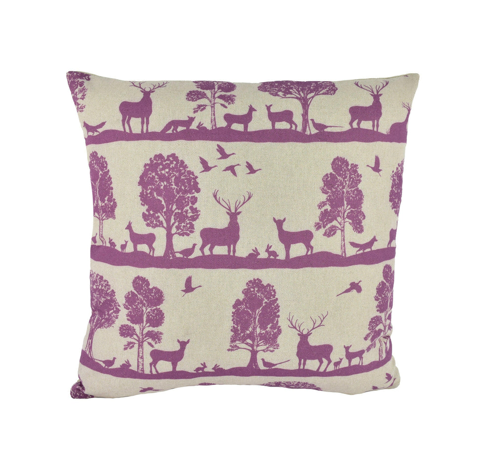 Voyage - Cairngorms - Berry - Wonderful Scottish Highland Fauna & Floral Cushion Cover - Handmade Throw Pillow Designer Home Decor.