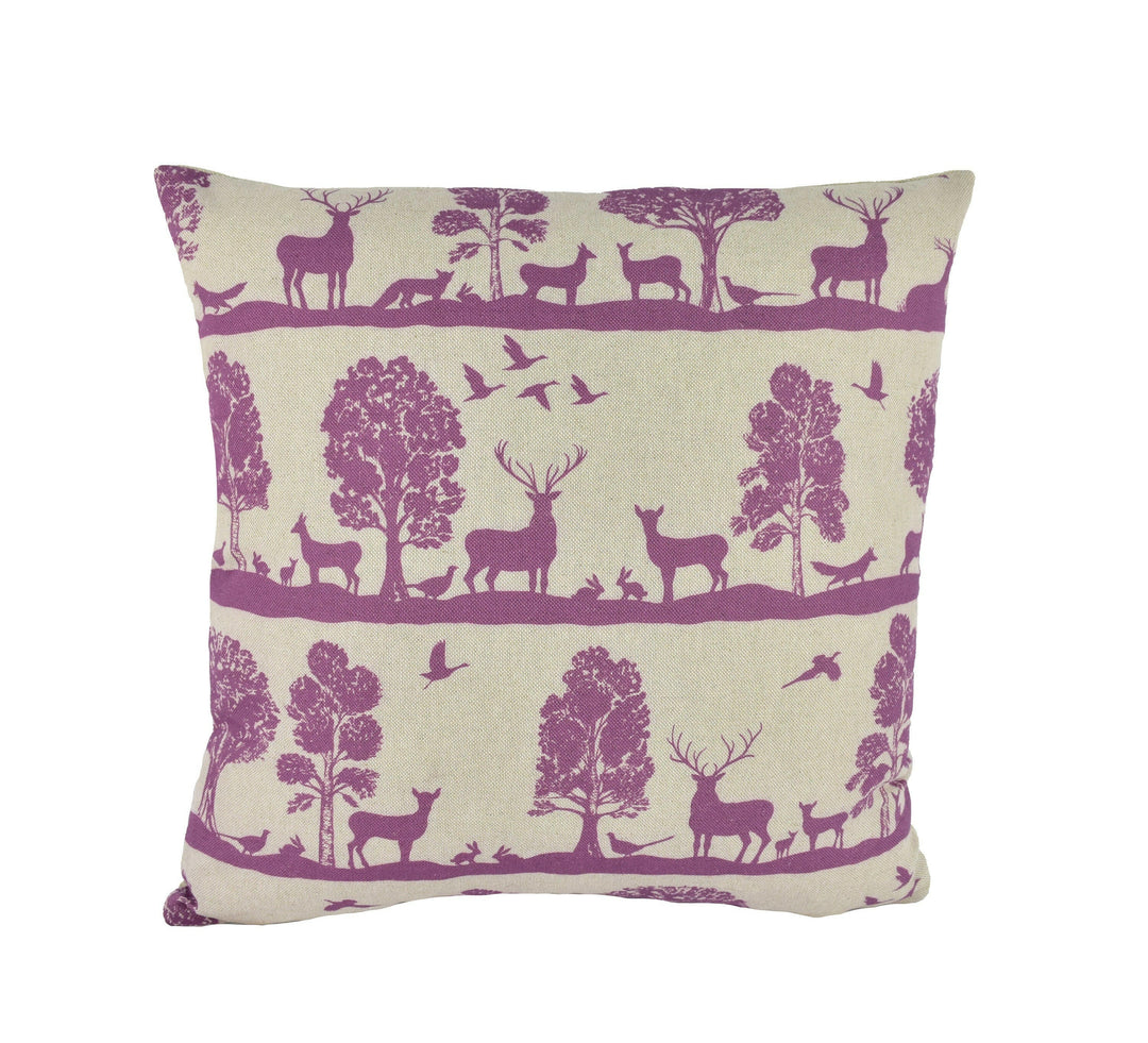 Voyage - Cairngorms - Berry - Wonderful Scottish Highland Fauna & Floral Cushion Cover - Handmade Throw Pillow Designer Home Decor.