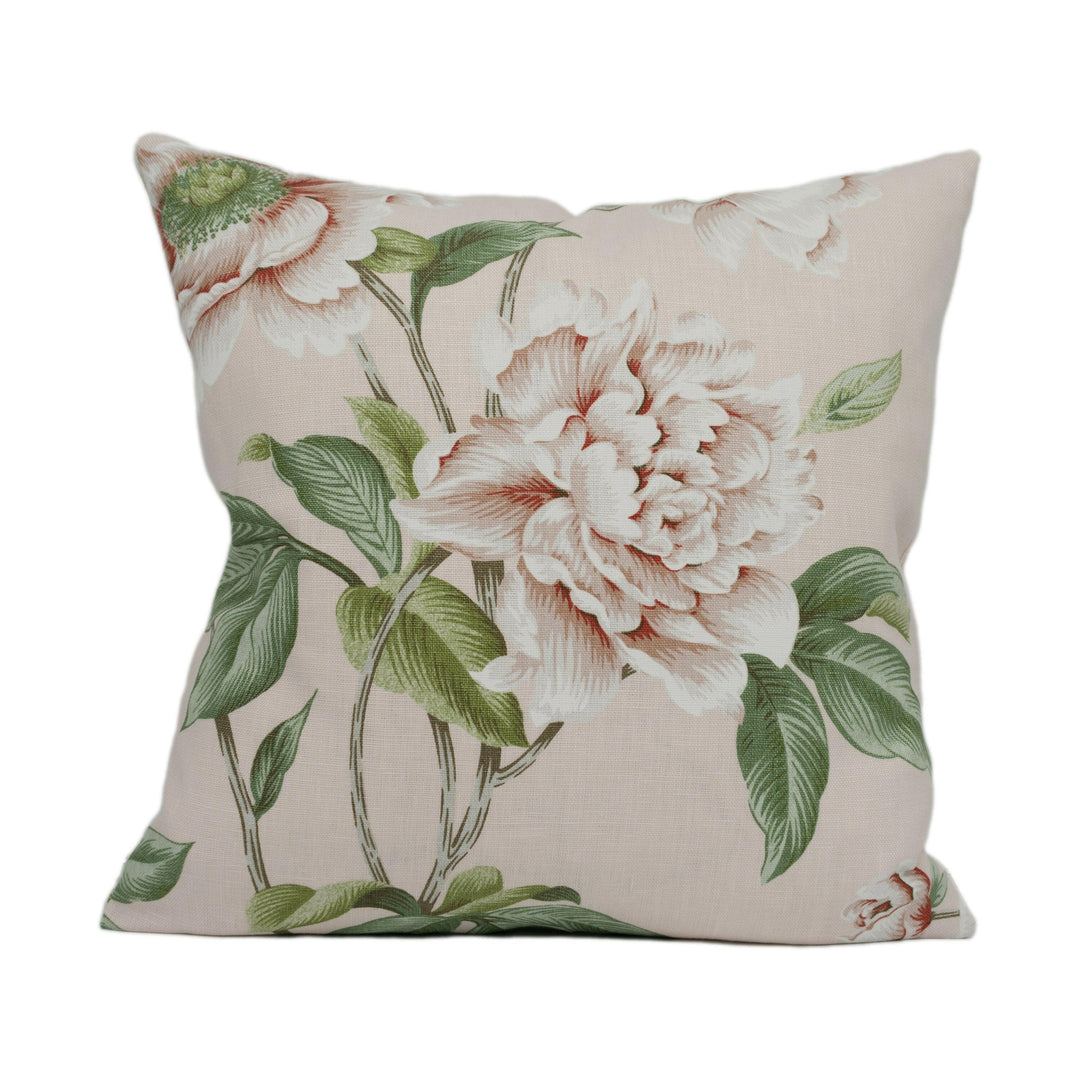Colefax and Fowler - Giselle - Shell Pink - Spectacular Floral Botanical Designer Cushion Cover - Handmade Throw Pillow - Luxury Home Décor.