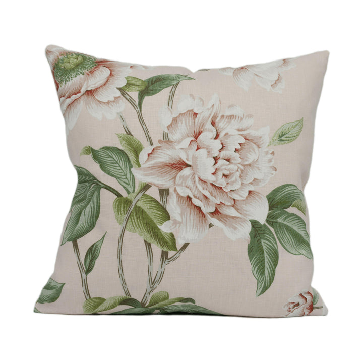 Colefax and Fowler - Giselle - Shell Pink - Spectacular Floral Botanical Designer Cushion Cover - Handmade Throw Pillow - Luxury Home Décor.