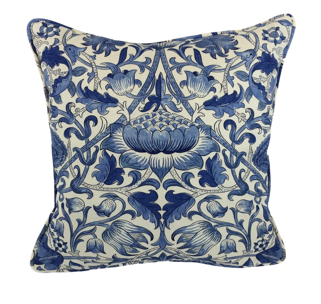 William Morris - Lodden - China Blue - Cushion Cover Throw Pillow Designer Home Decor.