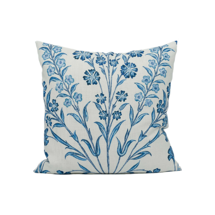 Nina Campbell - Ashdown Chelwood - Blue / Ivory - Classic Floral Cushion Cover - Handmade Throw Pillow - Designer Home Décor.