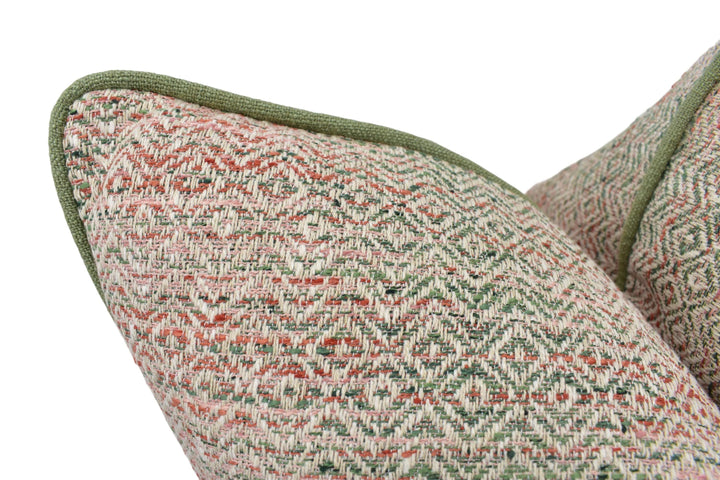 a close up of a pillow on a white background