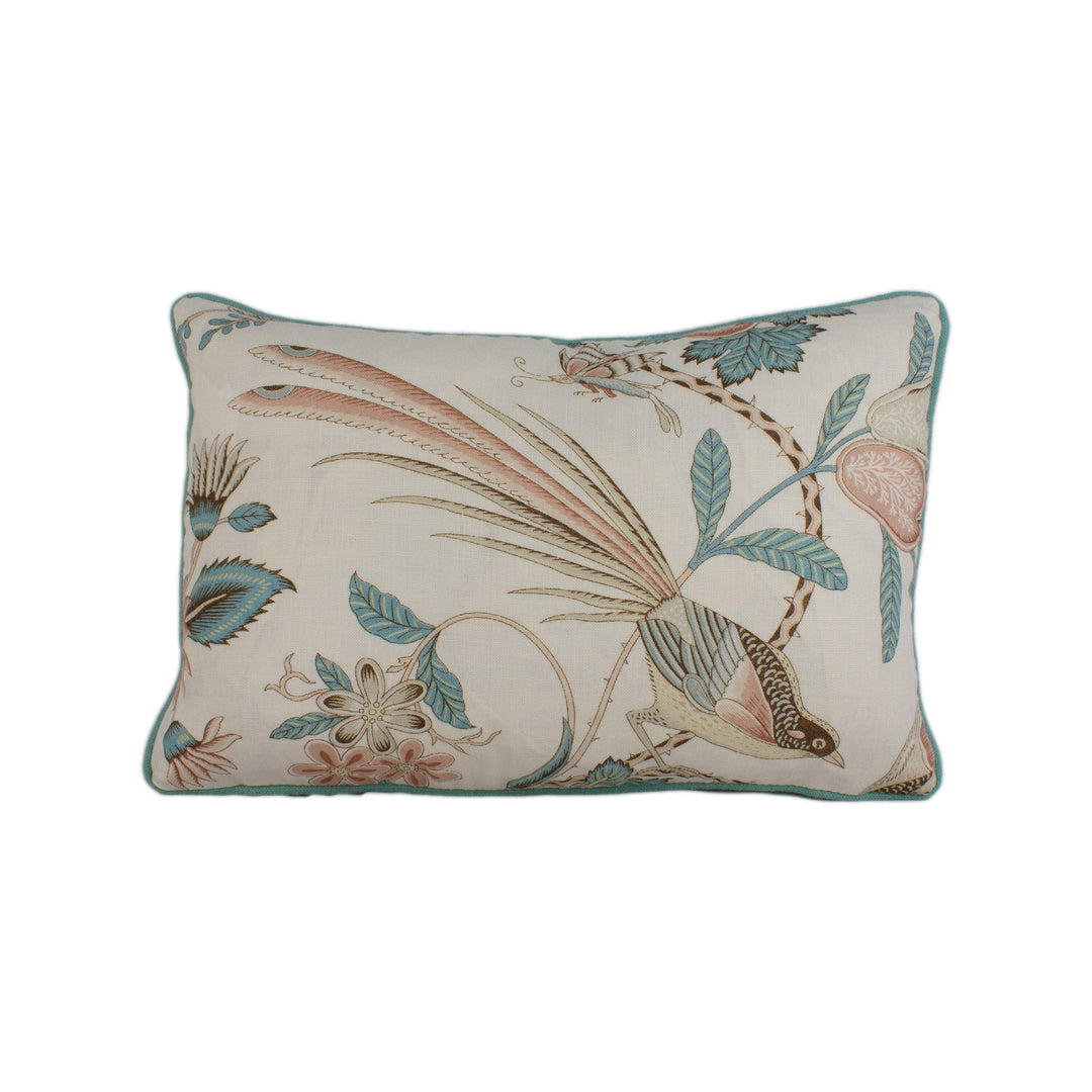 Schumacher - Campagne - Peacock &amp; Rouge - Lush Lively French Floral Designer Cushion Cover - Handmade Throw Pillow - Designer Home Decor.