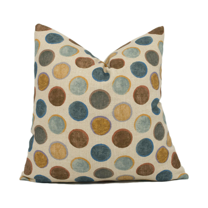 Mulberry - Croquet - Antique - Modern Bold Polka Dot Spots Cushion Cover - Handmade Throw Pillow - Designer Home Décor.