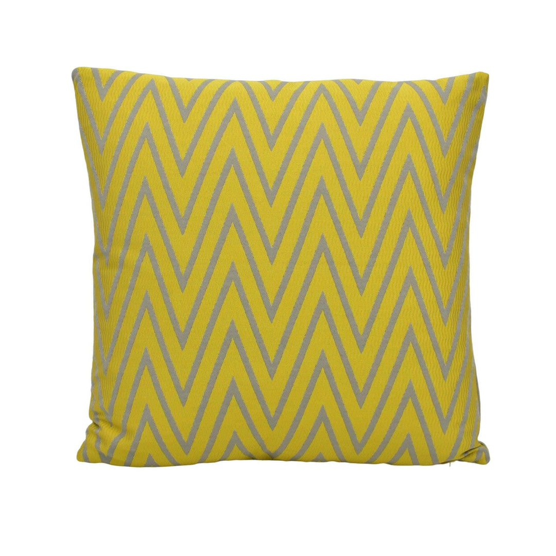Prestigious - Peak - Citron - Sophisticated Metallic Jacquard Zig Zag Designer Cushion Cover - Luxury Throw Pillow - Handmade Home Decor.