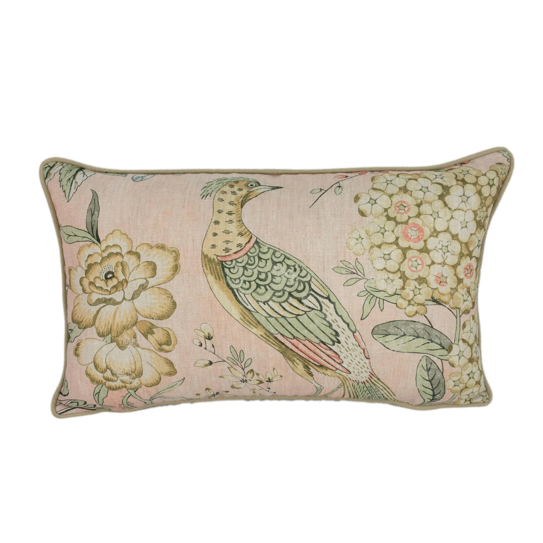 Anna French x Thibaut - Villeneuve - Blush - Antique Avant Garde Bird Designer Cushion Cover - Luxury Throw Pillow - Handmade Home Decor.