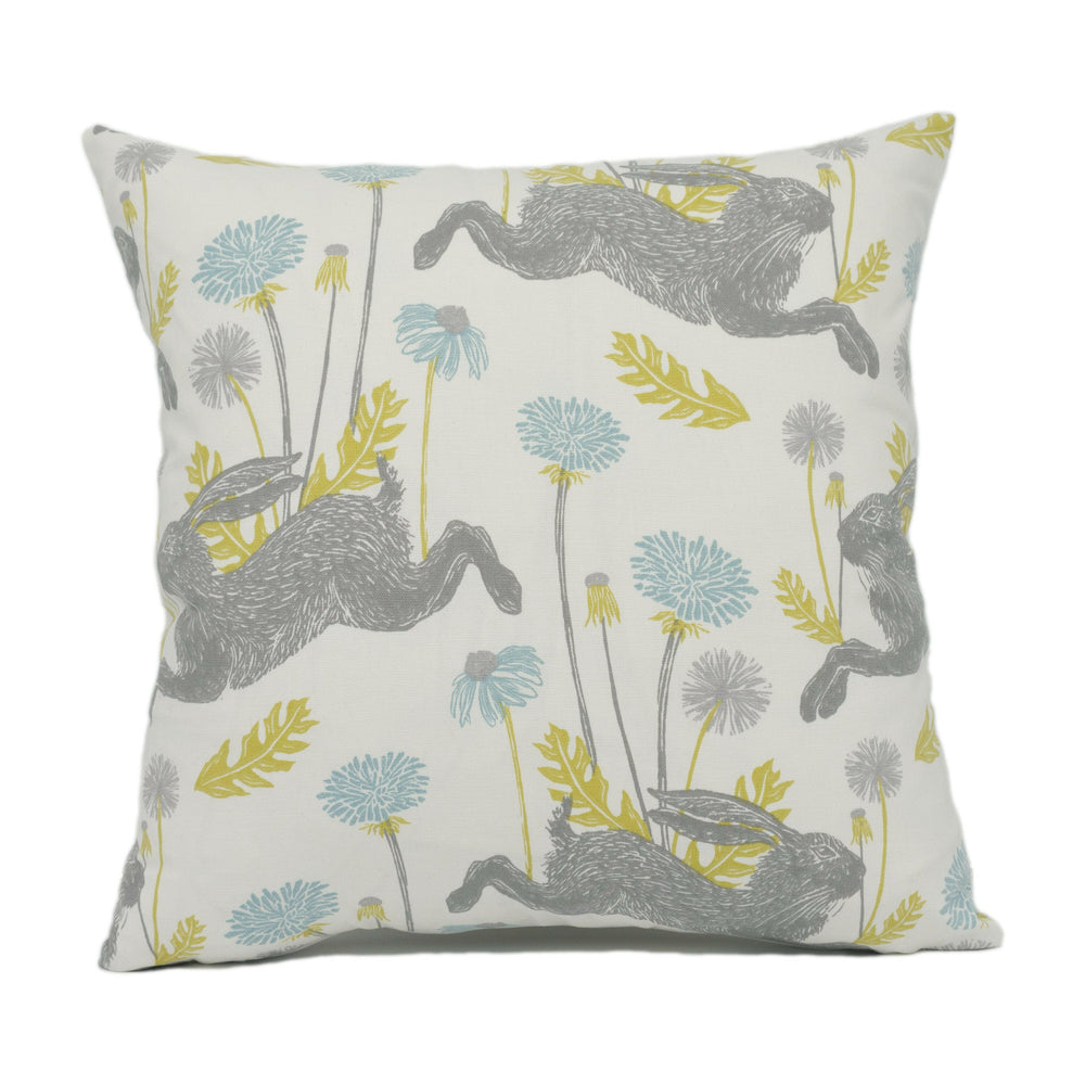 Clarke & Clarke x Studio G - March Hare - Mineral - Stunning Rabbit Cushion Cover Throw Pillow Designer Home Décor.