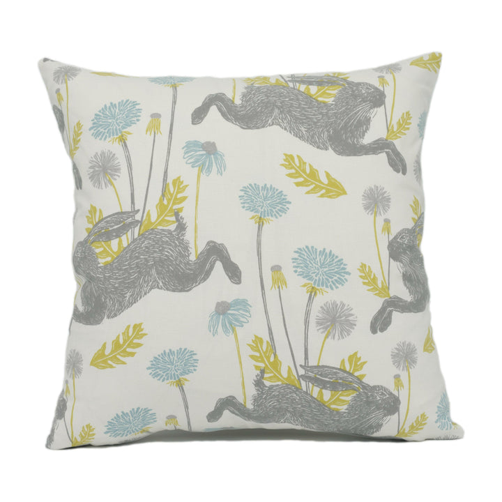 Clarke & Clarke x Studio G - March Hare - Mineral - Stunning Rabbit Cushion Cover Throw Pillow Designer Home Décor.