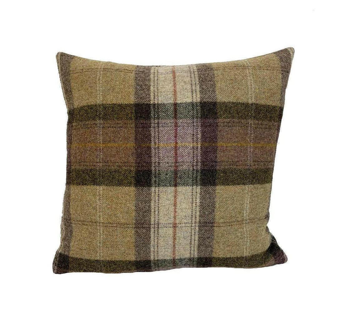 Abraham Moon - Skye - Moonstone - 100% Wool Cushion Cover - Designer Plaid Pillow Cover - Handmade Custom Abraham Moon Pillow.