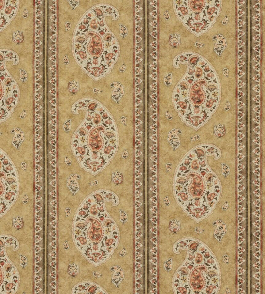 GP & J Baker - Coromandel - Tobacco - Intricately Detailed Kashmir Paisley Designer Cushion Cover - Luxury Throw Pillow - Handmade Home Deco.