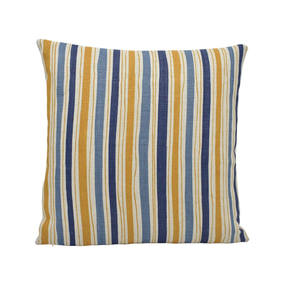 Christopher Farr x And Objects - Boundary - Ochre - Timeless Organic Classic Stripe Designer Cushion Cover - Luxury Throw Pillow - Handmade.