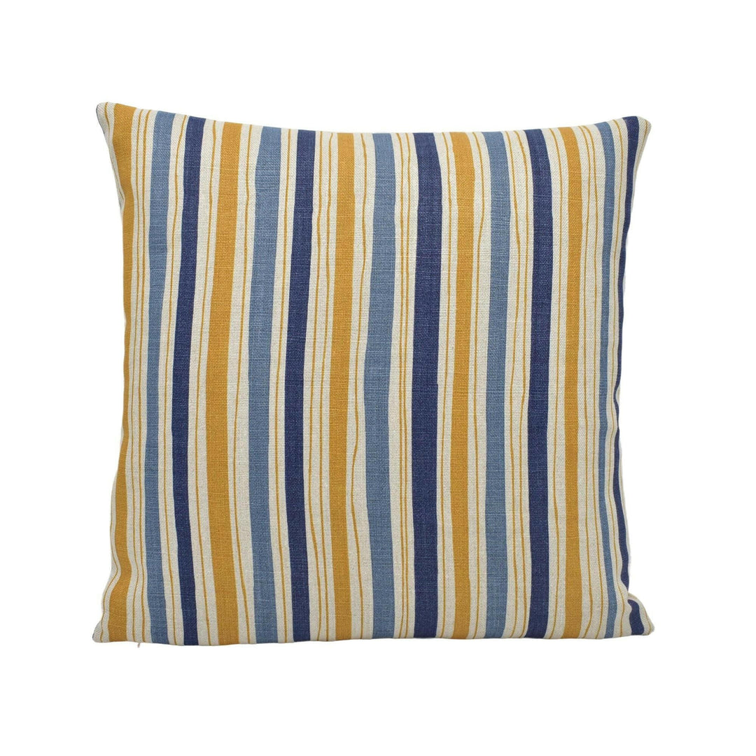 Christopher Farr x And Objects - Boundary - Ochre - Timeless Organic Classic Stripe Designer Cushion Cover - Luxury Throw Pillow - Handmade.