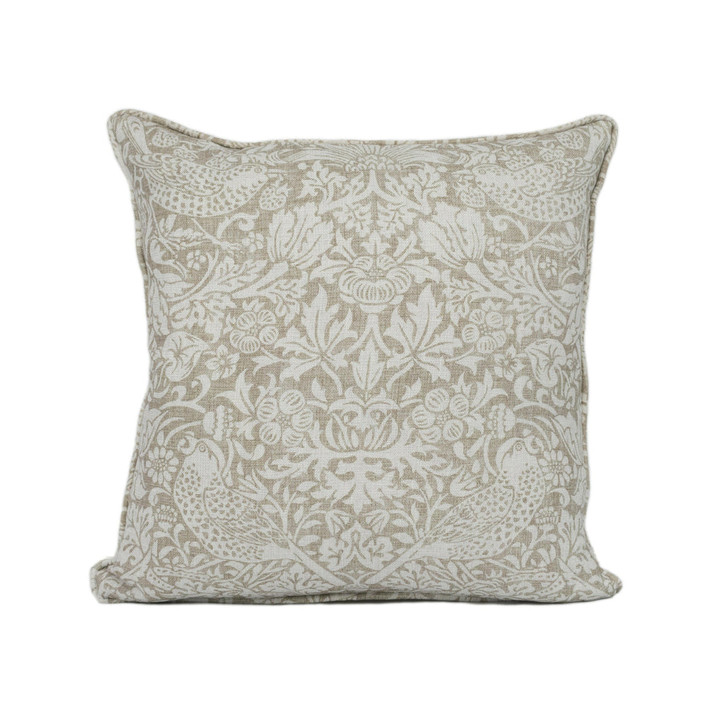 William Morris - Strawberry Thief Pure - Dove - Stunning Iconic Classic Designer Cushion Cover - Handmade Home Decor - Luxury Throw Pillow.