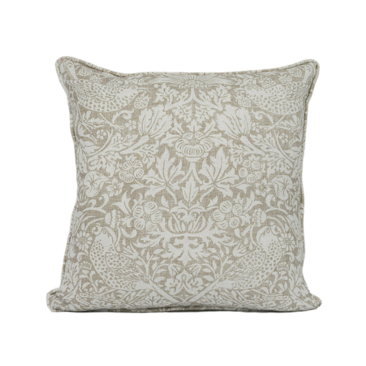 William Morris - Strawberry Thief Pure - Dove - Stunning Iconic Classic Designer Cushion Cover - Handmade Home Decor - Luxury Throw Pillow.