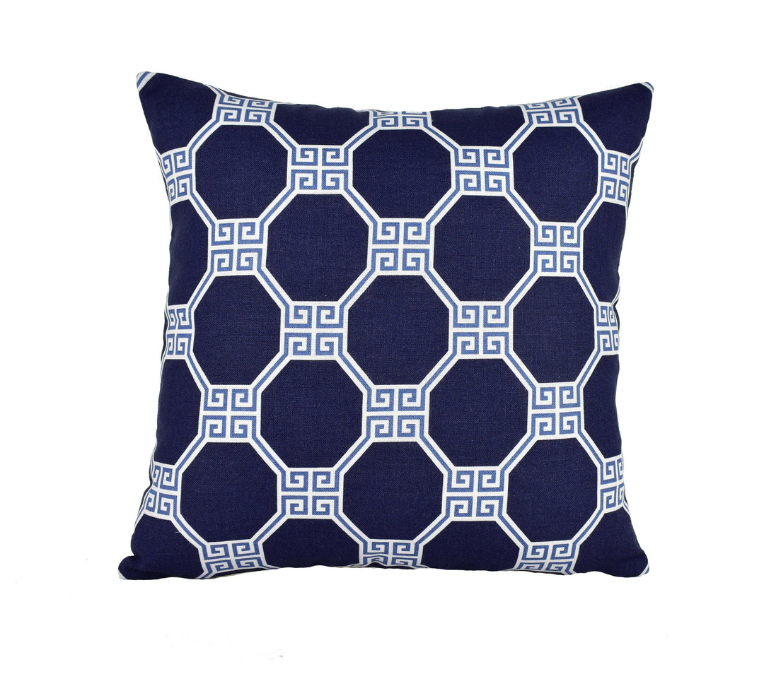 Schumacher - Octavia - Blue - Greek Inspired Hollywood Regency Design Cushion Cover - Handmade Throw Pillow - Luxury Home Decor.