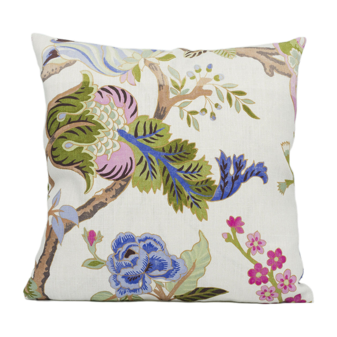 Sanderson - Fusang Tree - Peacock Blue -Stunning Tree of Life Cushion Cover - Handmade Throw Pillow - Designer Home Décor.