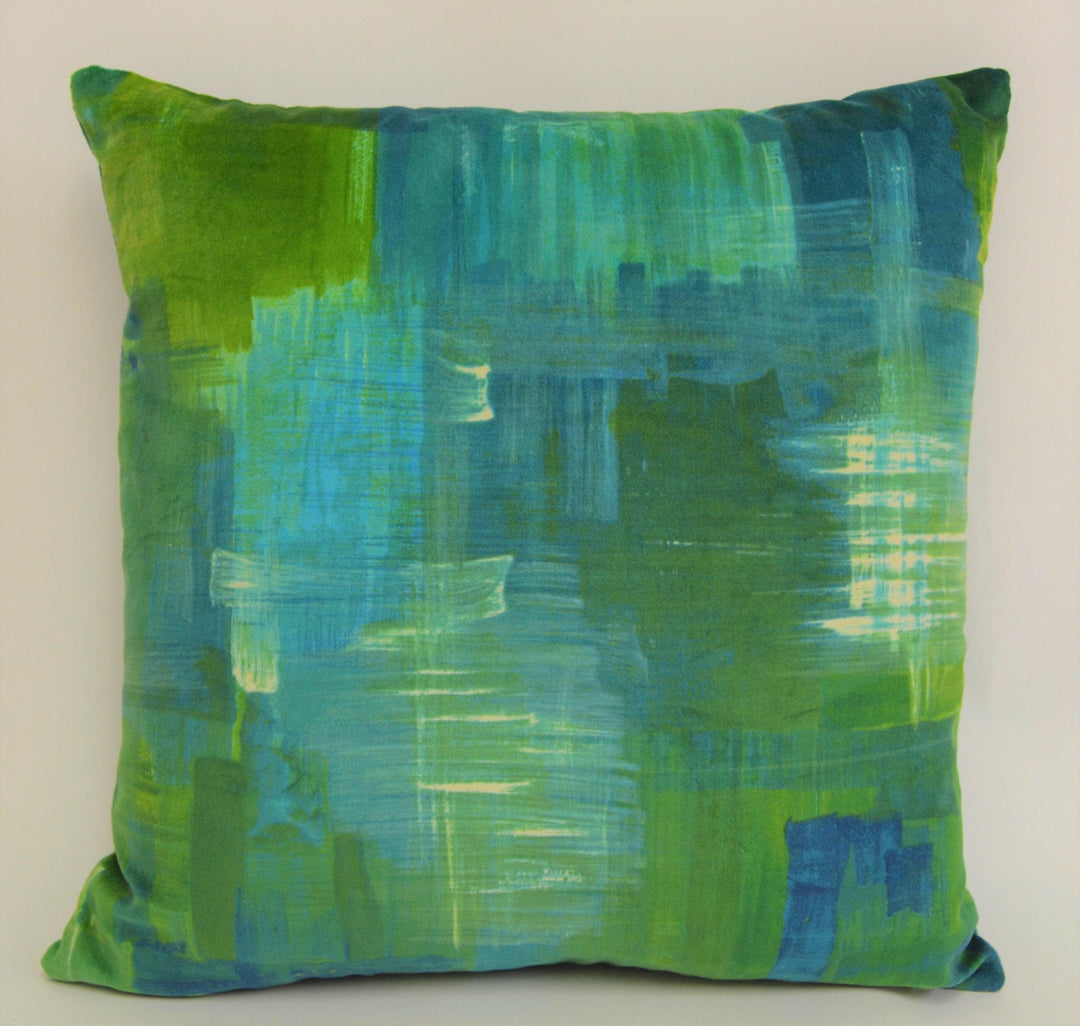 Harlequin - Amoura Velvet - Emerald / Lime - Stunning Brushstroke Velvet Cushion Cover Throw Pillow Designer Home Decor.