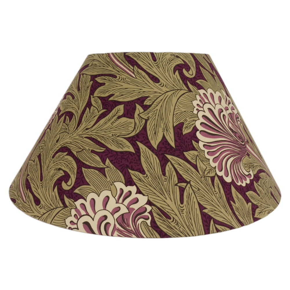 William Morris - Tulip - Heather / Olive - Coolie Lampshade - Conical Ceiling Light - Classic English Floral - Handmade Designer Home Décor.