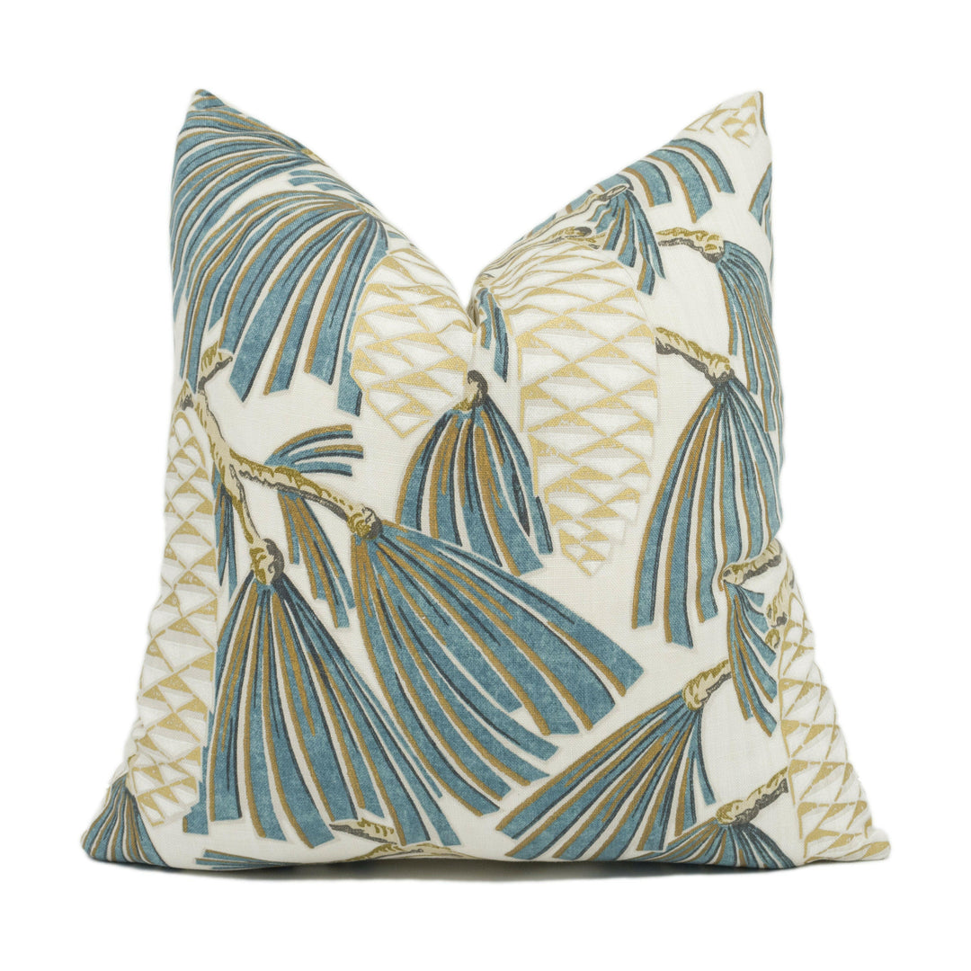 Harlequin - Foxley - Kingfisher- Stunning Metallic Art Deco Cushion Cover - Handmade Scatter Throw Pillow - Designer Home Décor.