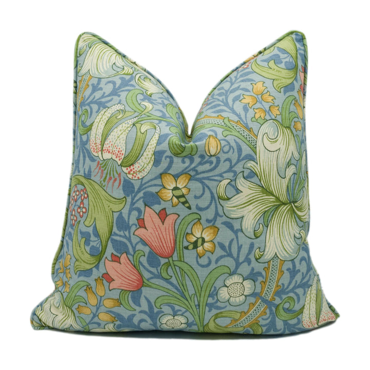 William Morris - Golden Lily Major - Mineral - Classic Bold Morris Floral Designer Cushion Cover - Luxury Throw Pillow - Handmade Home Decor.