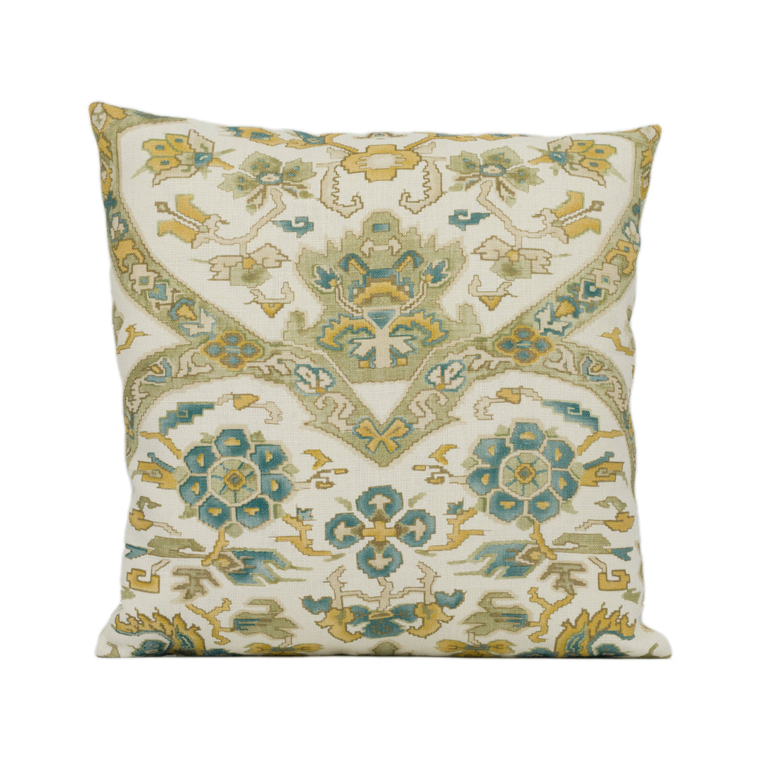 Cowtan & Tout Vermeer Cushion – Celadon Anatolian Linen Print