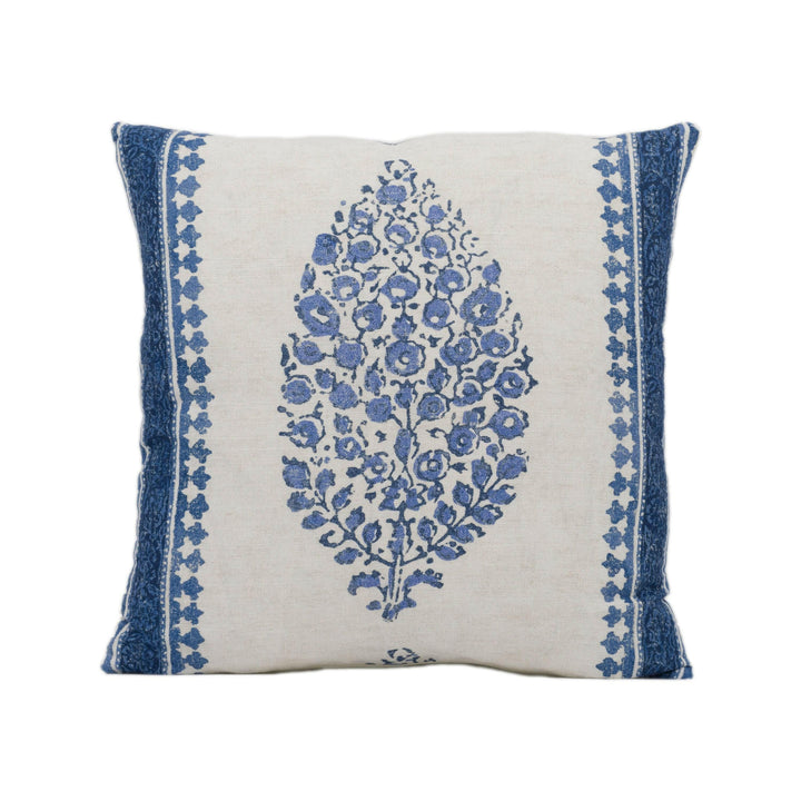 Thibaut - Chappana - Blue and White - Indian Hindi Hand Block Print Inspired Designer Cushion Cover - Luxury Throw Pillow - Handmade Home.