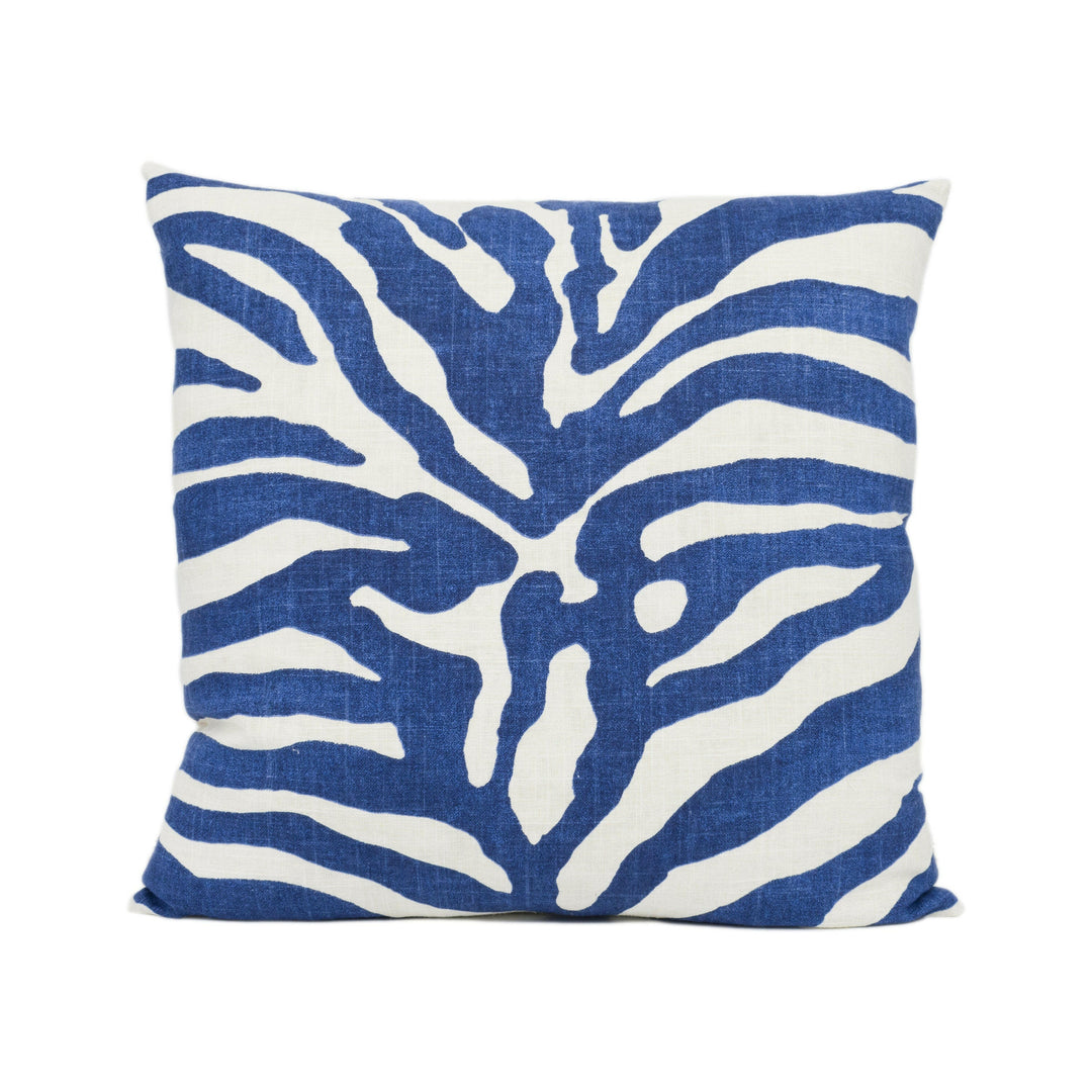 Thibaut - Serengeti - Navy - Stunning Zebra Print Cushion Cover Handmade Throw Pillow Designer Home Décor.