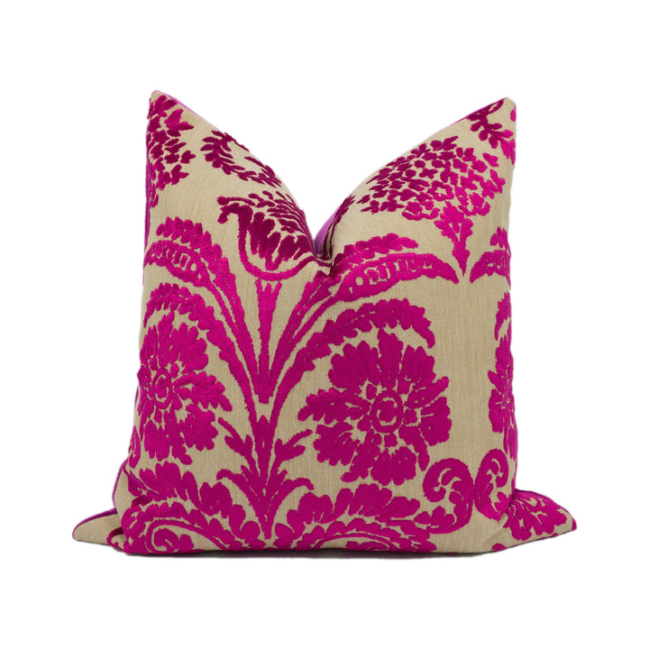 Designers Guild - Ombrione - Cassis - Bright Funky Jacquard Velvet Cushion Cover - Handmade Throw Pillow - Designer Home Décor.