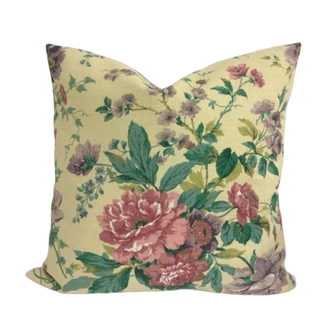 Sanderson - Blowberry - Pink / Violet - Cushion Cover Throw Pillow Designer Home Decor.
