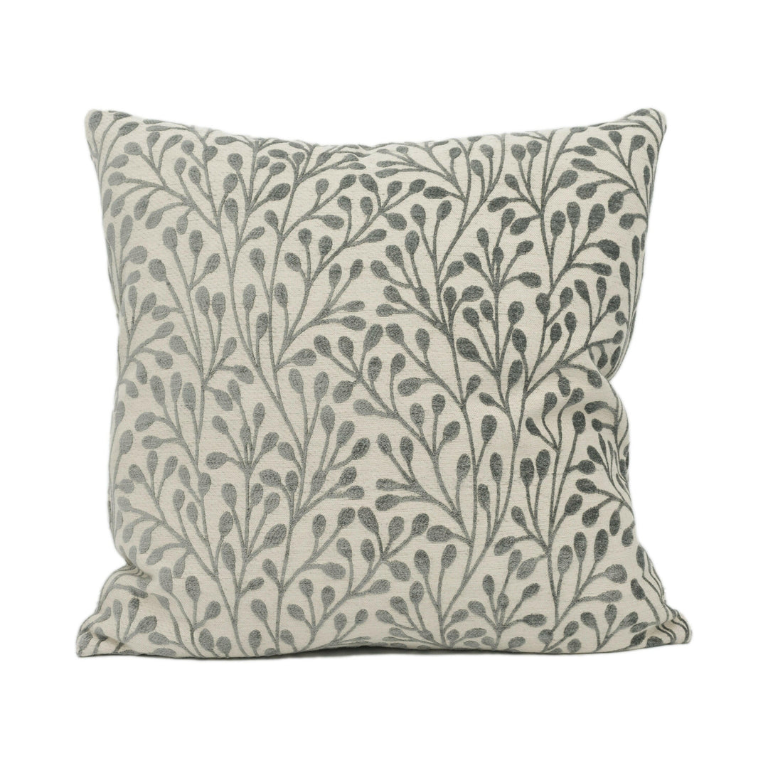 Porter & Stone - Pimlico - Dove - Small Scale Plant Vine Motif Cushion Cover - Handmade Throw Pillow - Designer Home Décor.
