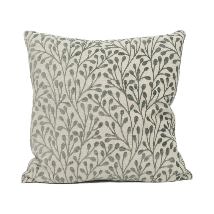 Porter & Stone - Pimlico - Dove - Small Scale Plant Vine Motif Cushion Cover - Handmade Throw Pillow - Designer Home Décor.