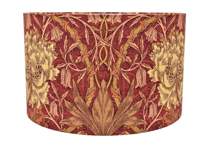 William Morris - Honeysuckle &amp; Tulip  - Brick / Russet - Lampshade - Ceiling Shade - Stunning Handmade Classic Morris Designer Lamp Decor.