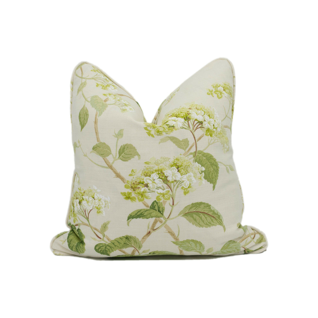 Colefax and Fowler - Summerby - Leaf Green - Sophisticated Classic Floral Designer Cushion Cover - Luxury Throw Pillow - Handmade Home Décor.
