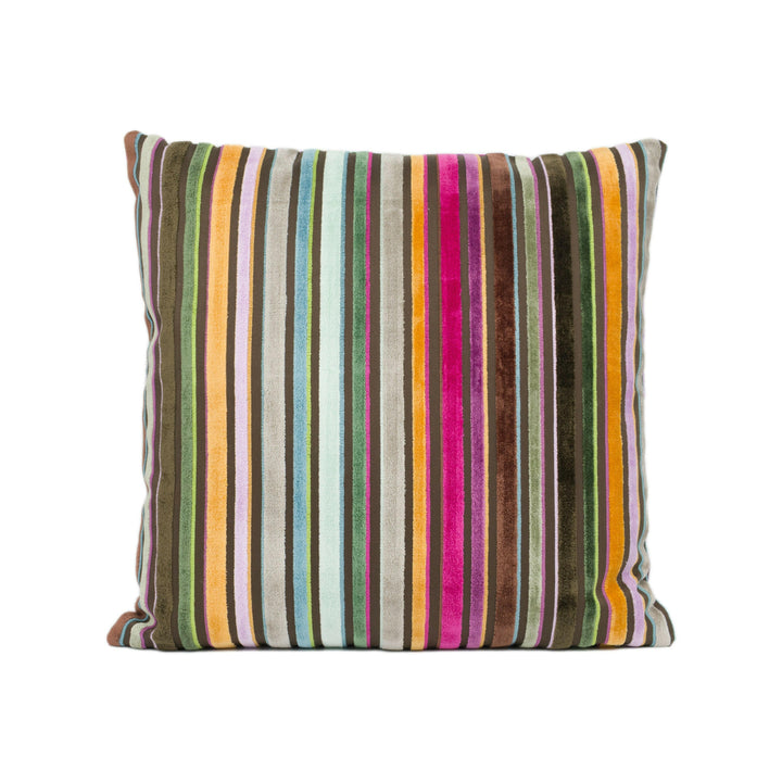 GP & J Baker - Cardinal Stripe - Jewel - Funky Unique Colourful Stripe Velvet Designer Cushion Cover Luxury Throw Pillow Handmade Home Décor.