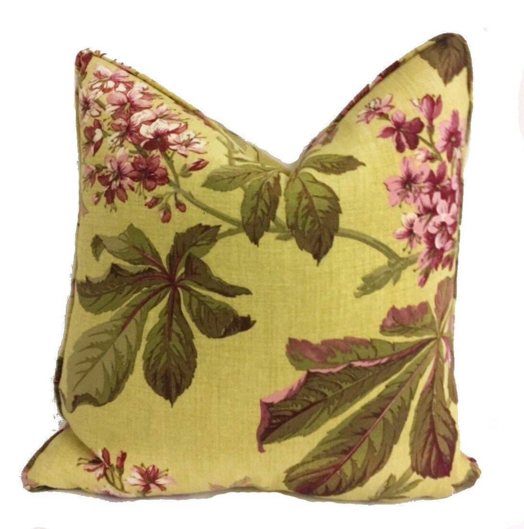 Sanderson - Pavia - Linden / Plum - Cushion Cover Throw Pillow Designer Home Decor.