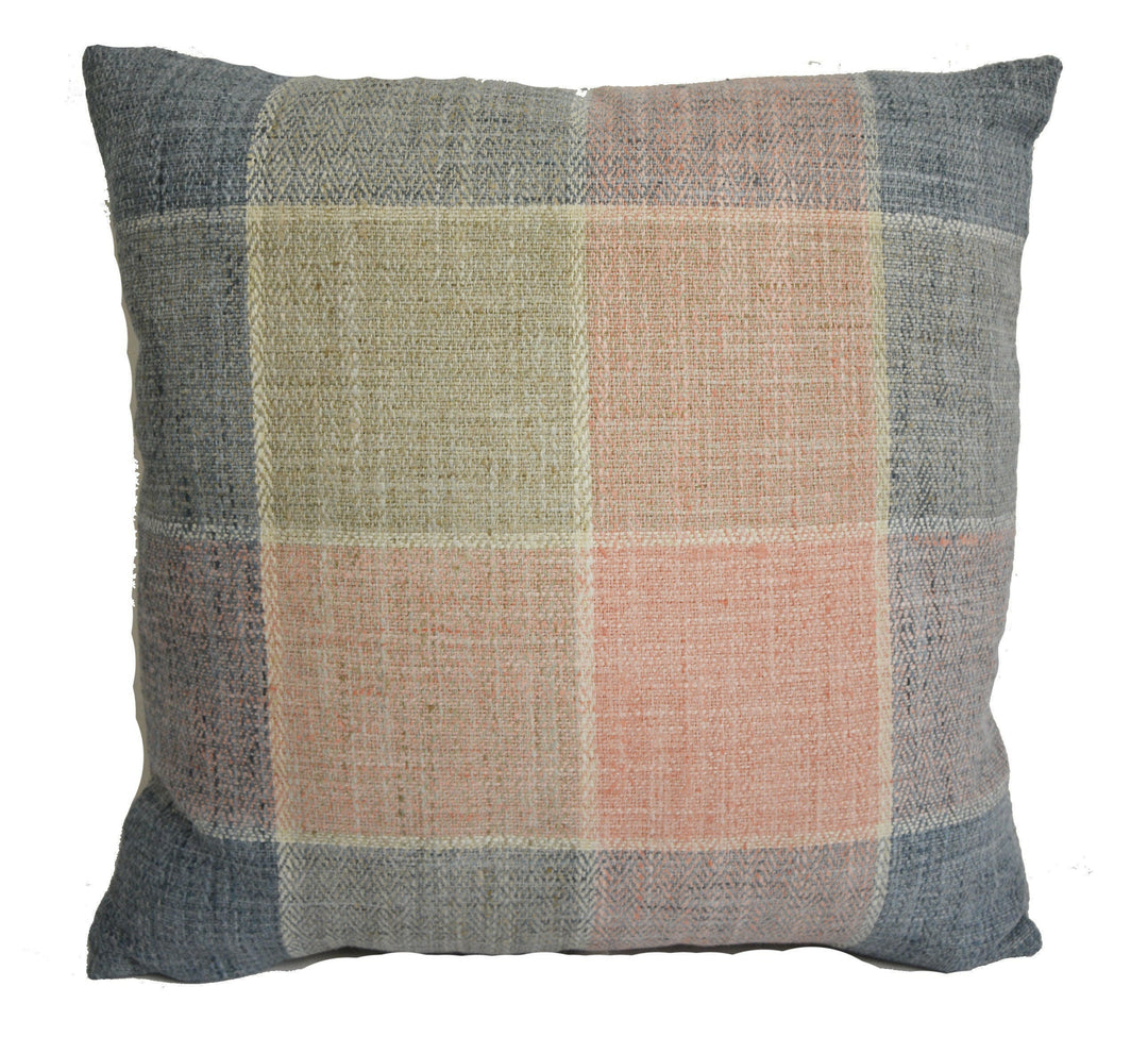 Voyage - Thornbury - Blush - Beautifully Bold Striped Cushion Cover - Soft Hazy Herringbone Detail - Handmade Throw Pillow Designer Home.