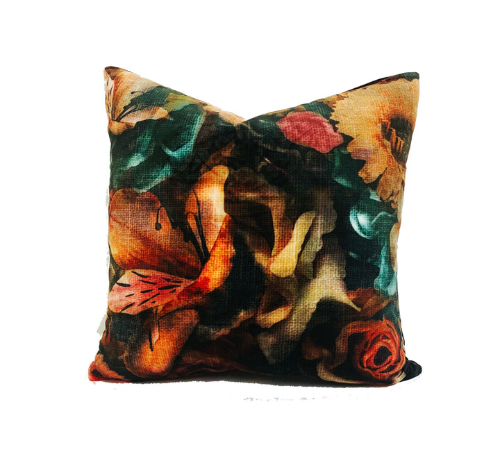 Fryetts - Monet Velvet - Teal - Cushion Cover Throw Pillow Designer Home Decor.