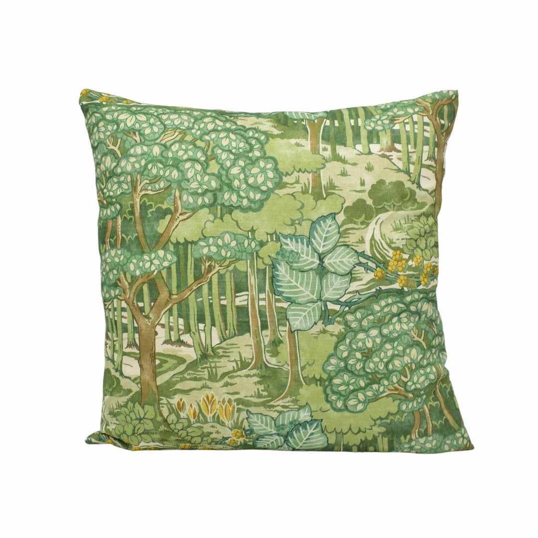 GP & J Baker - Ruskin - Green - Soft Charming Woodland Fauna Designer Cushion Cover - Luxury Throw Pillow - Handmade Home Décor - Scatter.