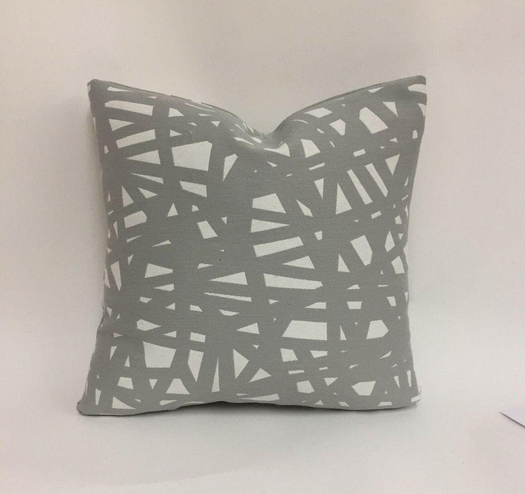 Scion - Saxony - Steel - Bold Geometric Twisted Woven Web Cushion Cover - Handmade Throw Pillow Designer Home Decor Scatter Cushion.