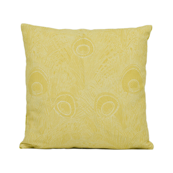 Liberty of London - Hebe - Lichen / Chartreuse - Striking Peacock Feather Cushion Cover Handmade Throw Pillow Designer Home Décor.