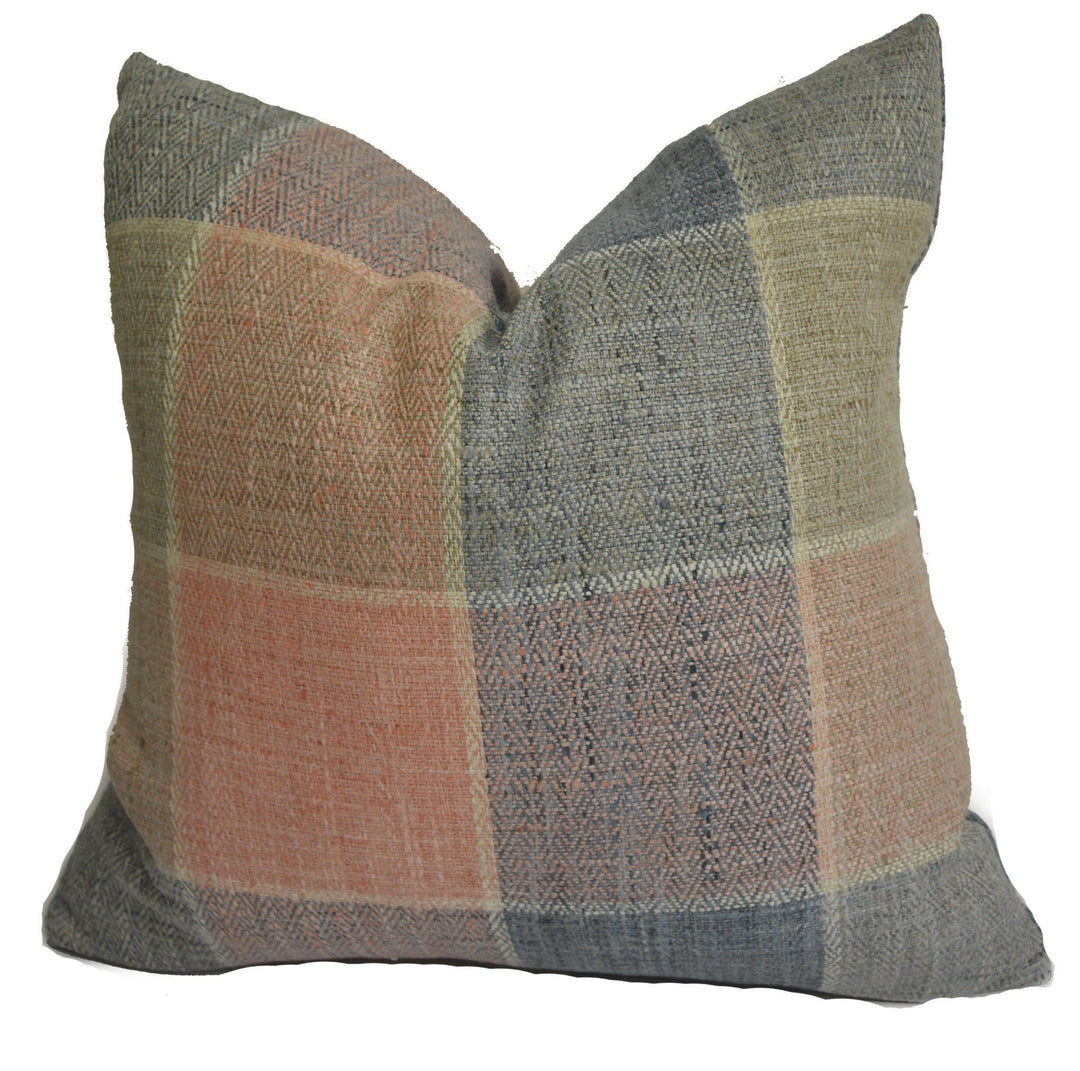 Voyage - Thornbury - Blush - Beautifully Bold Striped Cushion Cover - Soft Hazy Herringbone Detail - Handmade Throw Pillow Designer Home.
