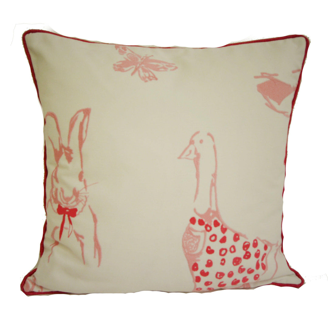 Clarke &amp; Clarke - Jemima - Pink - Stunning Embroidered Cushion Cover Throw Pillow Designer Home Decor.