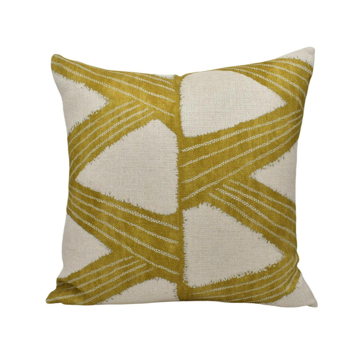 Zoffany - Kanoko - Gold - Abstract Japanese Inspired Shibori Zig Zag Designer Cushion Cover - Luxury Throw Pillow - Handmade Home Decor.