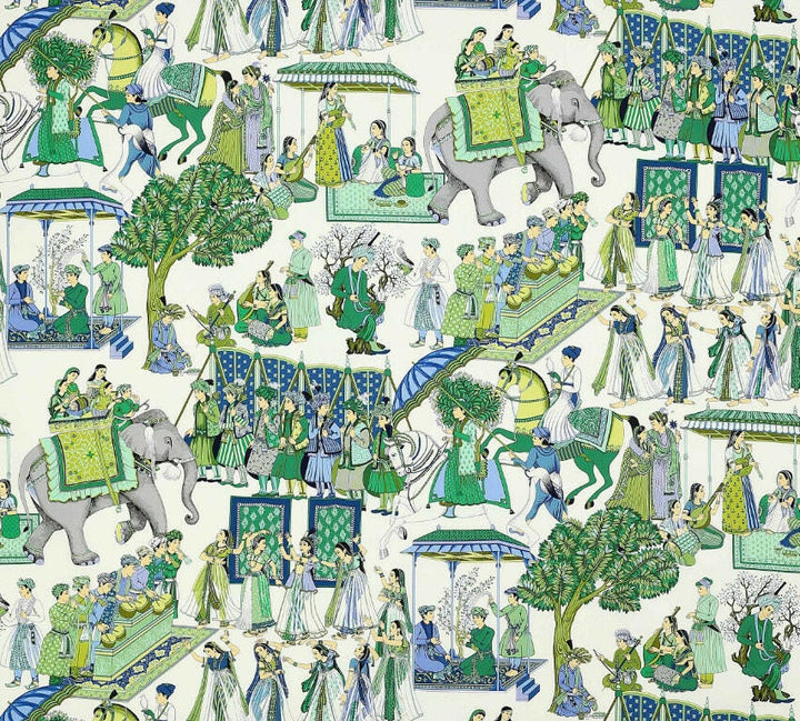 Manuel Canovas - Kalinda - Bleu de Prusse -  Vibrant Indian Inspired Designer Cushion Cover - Handmade Throw Pillow - Designer Home Decor.